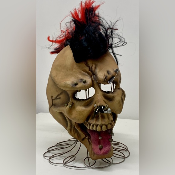 Y2K Vintage Rubber Mohawk Facial Piercing Punk Skull Death Mask Adult One Size - Picture 13 of 16